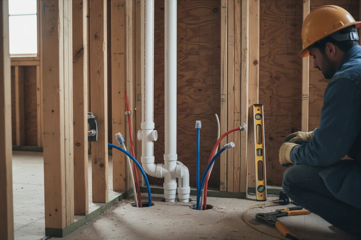 Drain and supply rough-in during Toilet Repair and Installation in Saratoga Springs